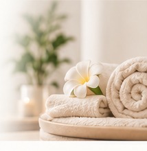 Fresh towels and spa essentials